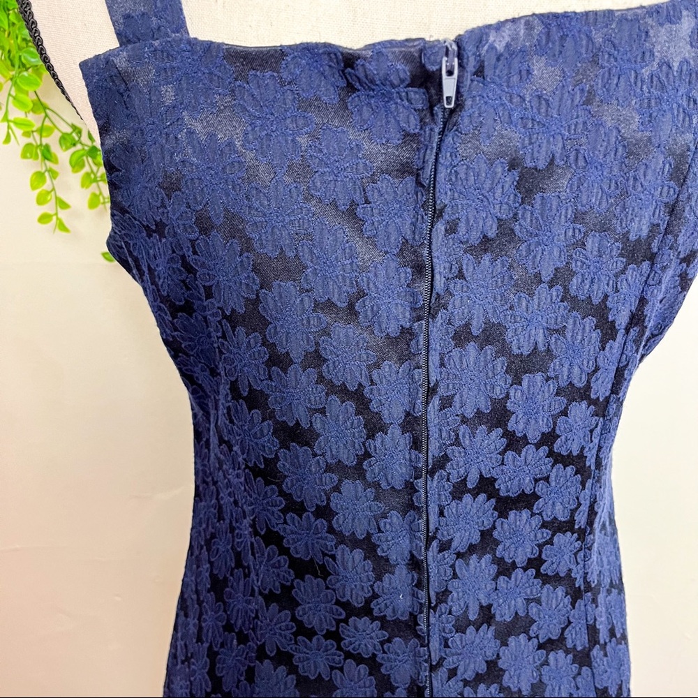Vintage Triangle City Blue Emobroidered Floral Summer Dress Medium - Picture 7 of 10